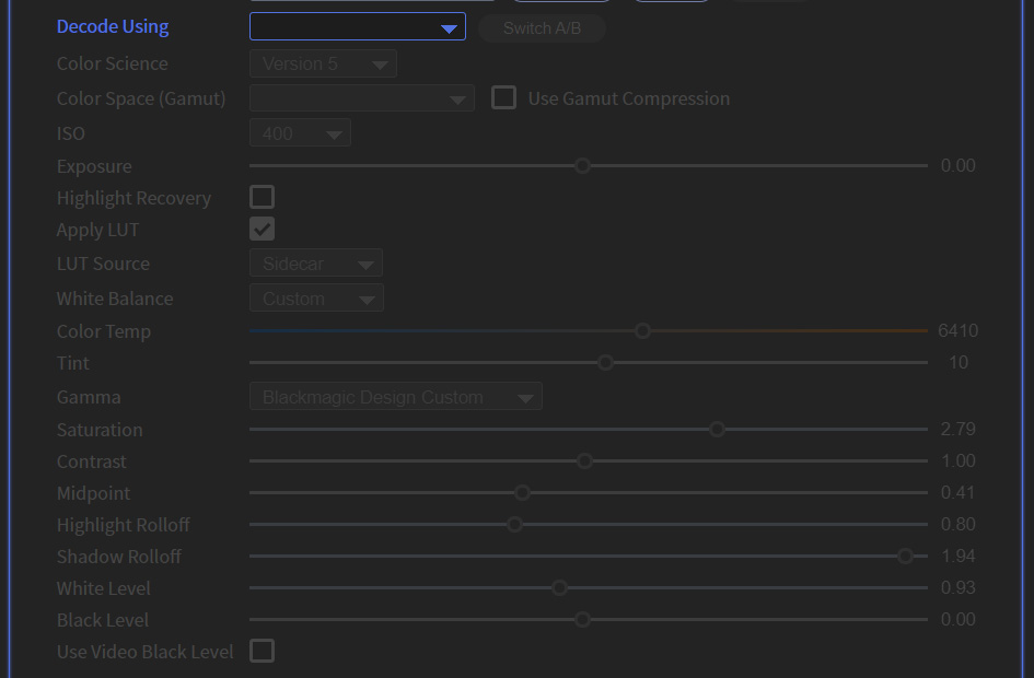 BRAW Studio Panel Premiere Pro Batch Change Settings DecodeUsing Not The Same
