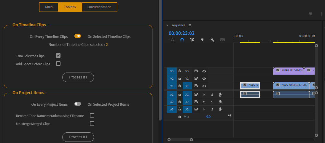 PlumePack_Autokroma_Toolbox_Tab_Selection_Mode_Timeline_Clips_Adobe_Premiere_Pro